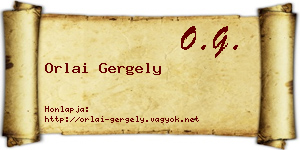 Orlai Gergely névjegykártya